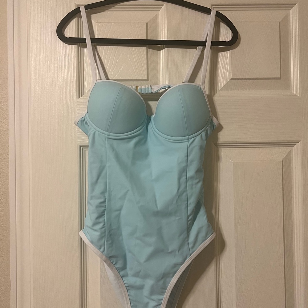 Light Blue Women's One Piece Swimsuit